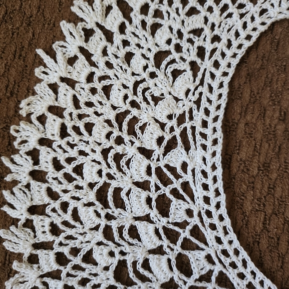 VINTAGE Handmade Crochet Lace Dress Collar - Picture 5 of 12
